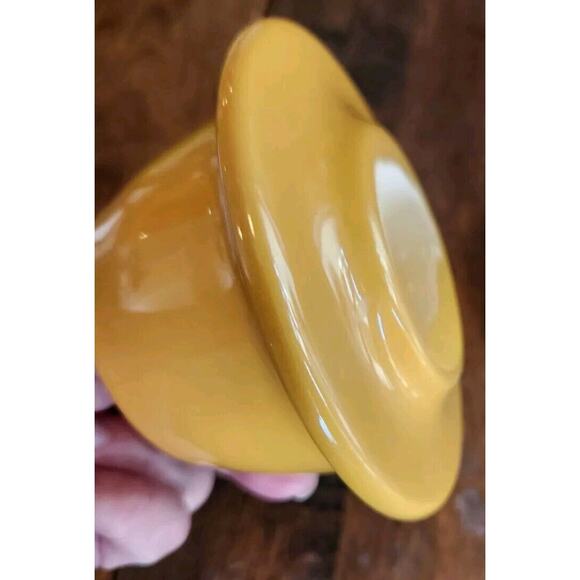 Emile Henry Ceramic Butter Bowl Dish Mustard Yellow Made In France - Picture 8 of 11